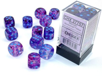 CHX 27757 Nebula Nocturnal/blue Luminary (16mm D6 12-Dice Set)
