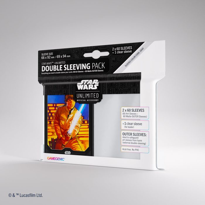 Gamegenic Star Wars: Unlimited Double Sleeving Pack - Luke Skywalker (2x 60 Sleeves) [Colour Code: GREY]