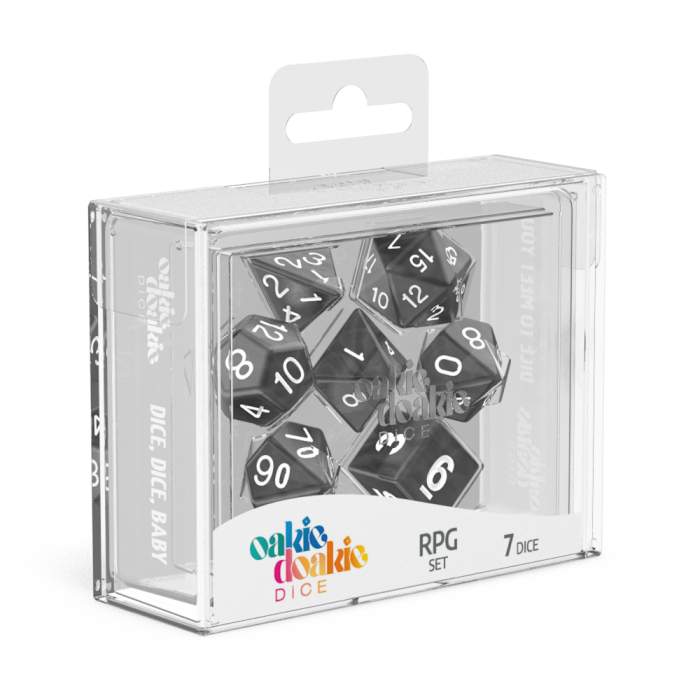 Oakie Doakie Dice Marble - Black RPG Dice Set