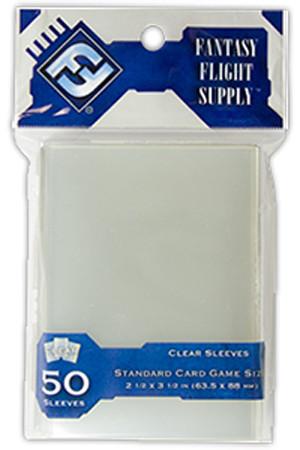 Standard Card Game Clear Card Sleeves 63.5mm X 88mm - Fantasy Flight Supplies Grey